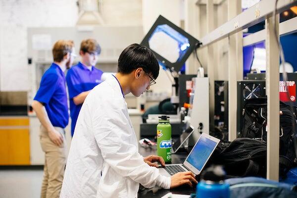 Student in lab